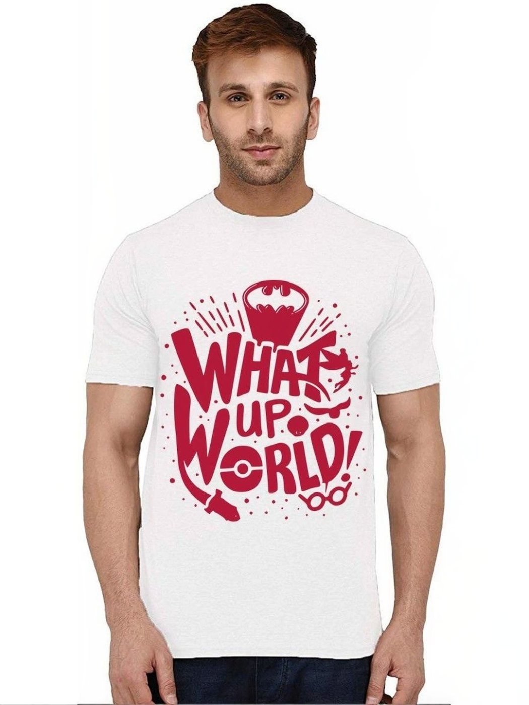 Camiseta Batman Regular Fit Soft Row Blanca — vista frontal