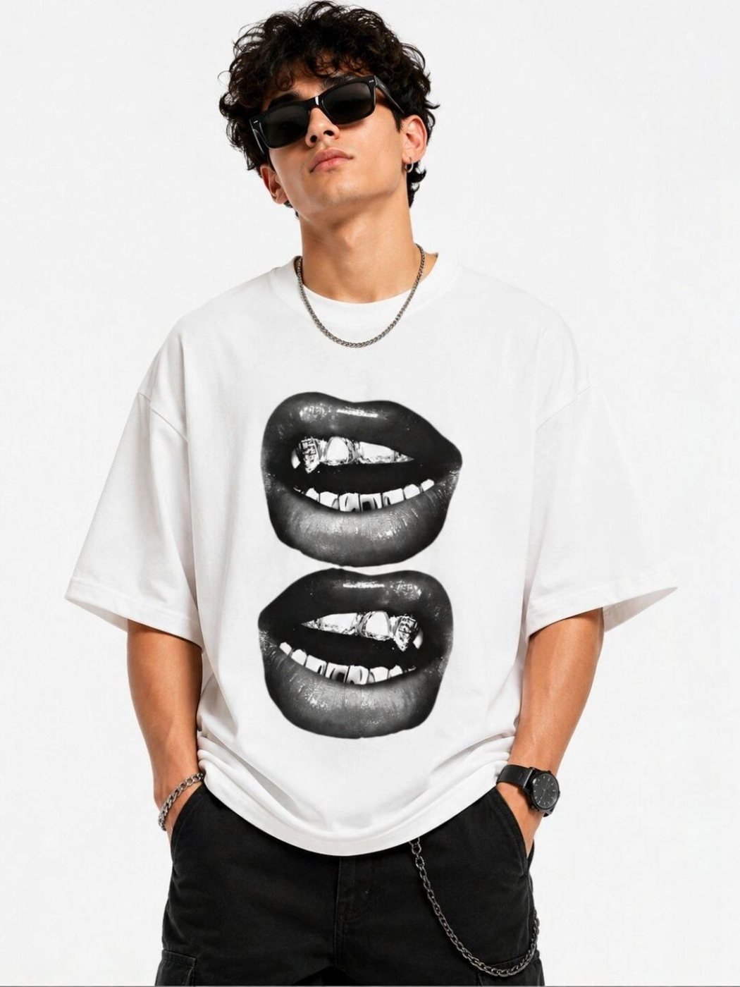 Camiseta Oversize Reef Co Blanca — vista frontal
