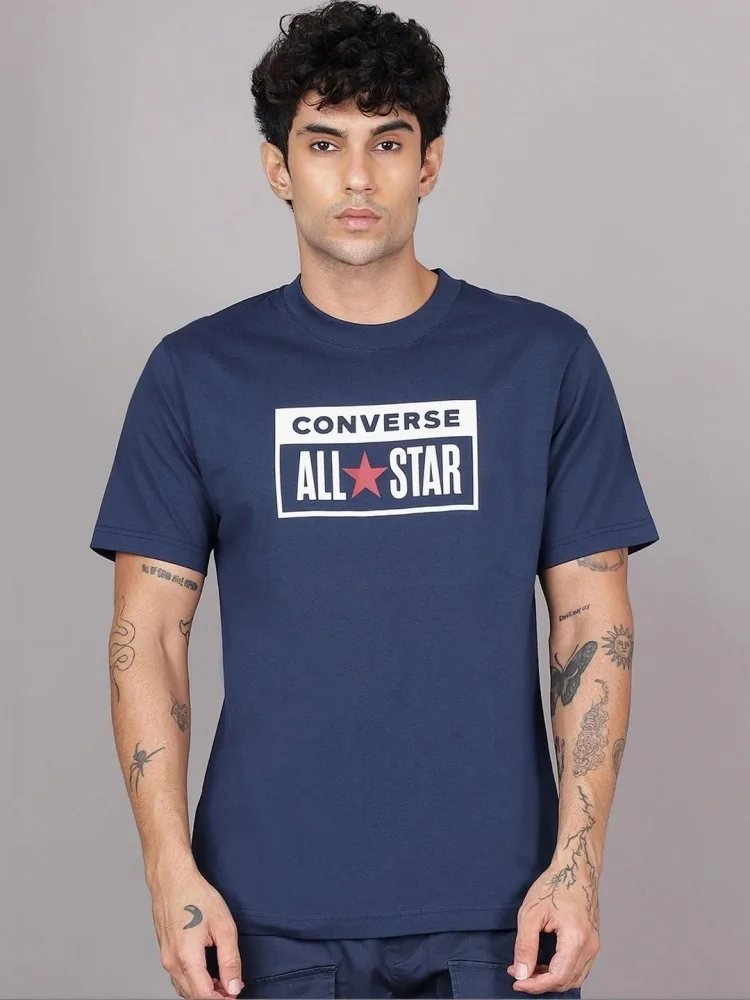 Camiseta Regular Fit Plain Co Azul Navy — vista frontal