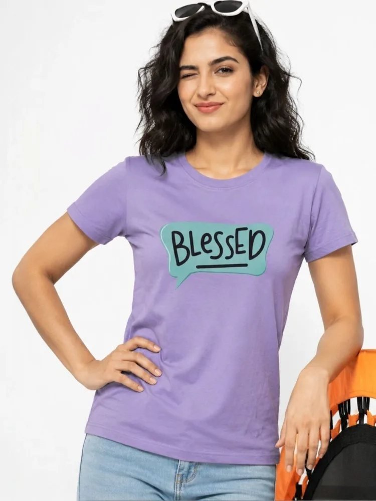 Camiseta Slim Fit Daily Line Morada — vista frontal