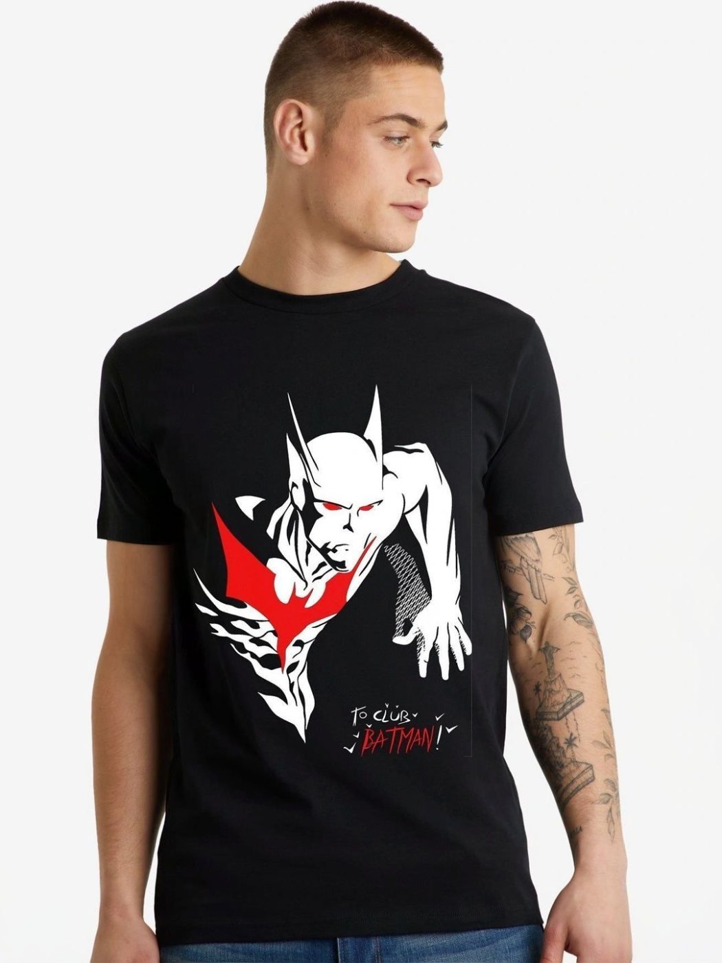 Camiseta Batman Regular Fit Soft Mill Negra — vista frontal