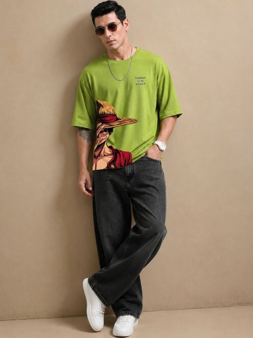 Camiseta Oversize Studio Co Verde Cali — vista frontal