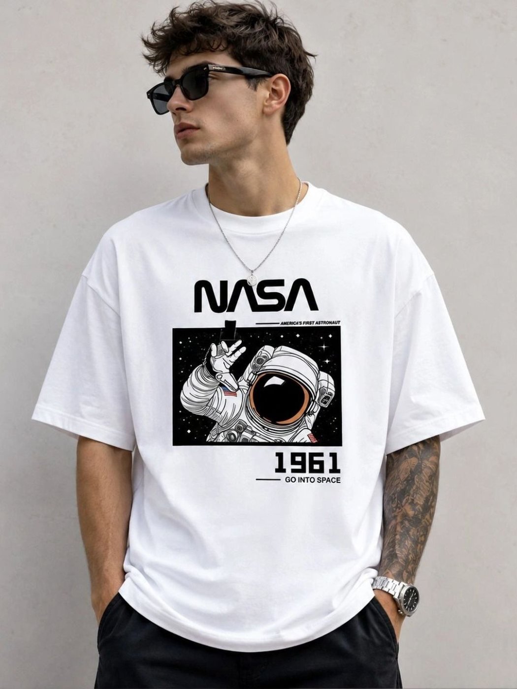 Camiseta Oversize Nova Co Blanca — vista frontal