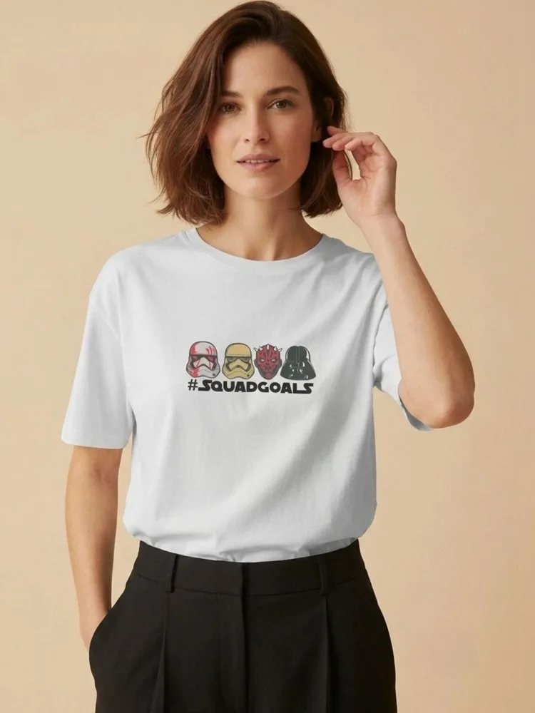 Camiseta Star Wars Regular Fit Cotton Yard Blanca — vista frontal