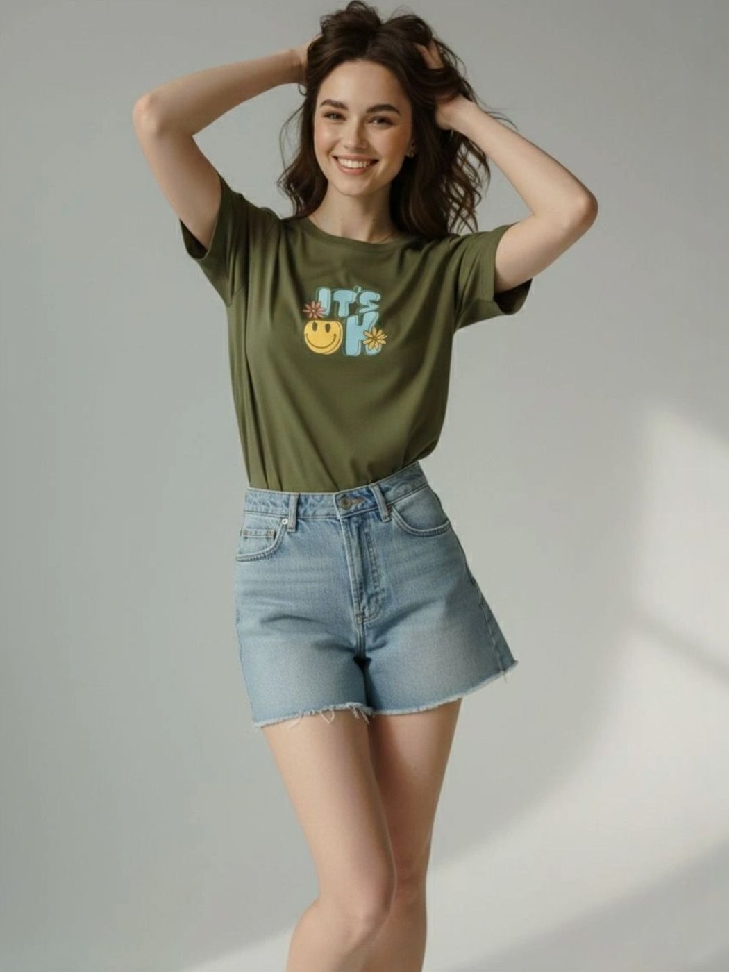Camiseta Slim Fit Studio Co Verde Esmeralda — vista frontal