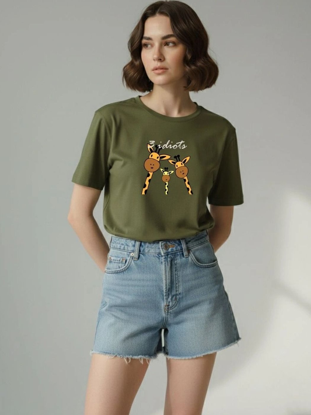Camiseta Slim Fit Modern House Verde Esmeralda — vista frontal