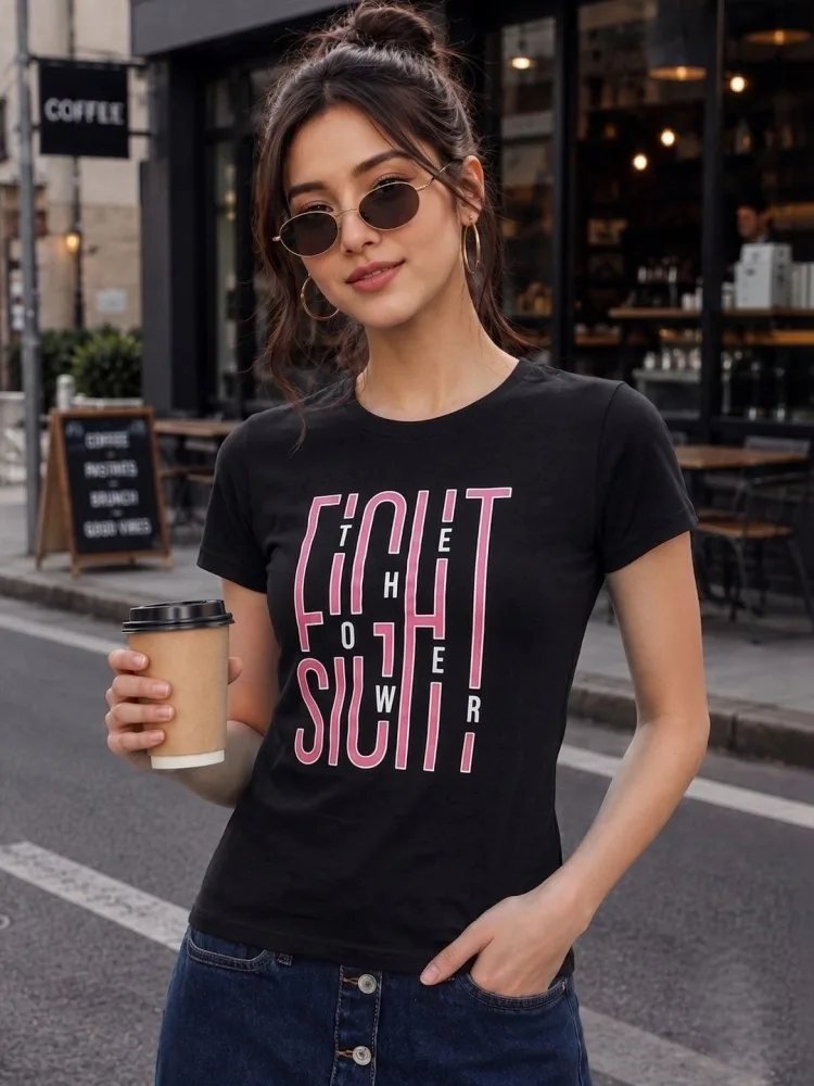 Camiseta Slim Fit True Line Negra — vista frontal