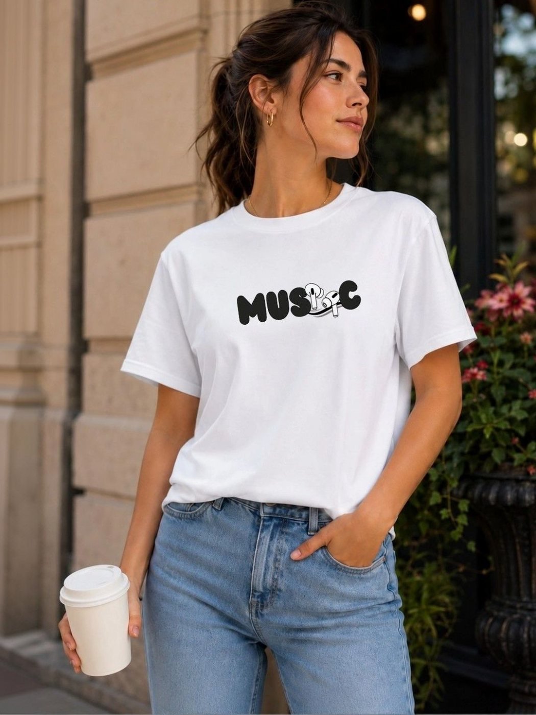 Camiseta Regular Fit Motion Co Blanca — vista frontal