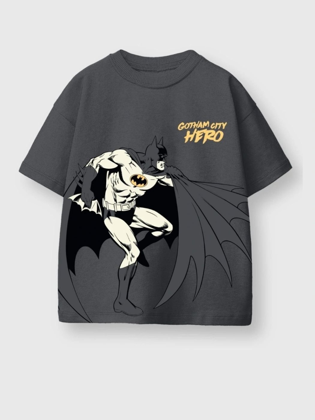 Camiseta Niño Batman Kid Power Gris Jaspeado — vista frontal